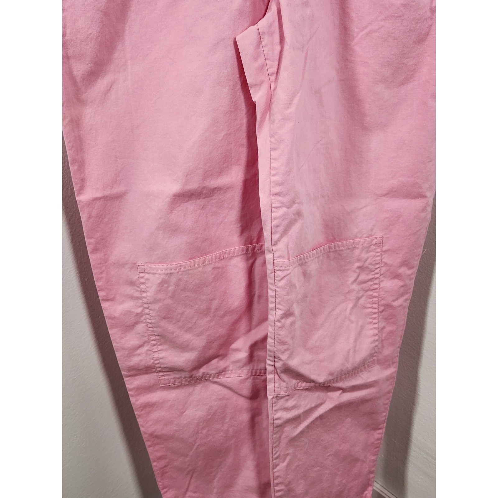 VTG Ideas 1980s Pink Sleeveless Utility Jumpsuit Snap Front Size Large Pockets!