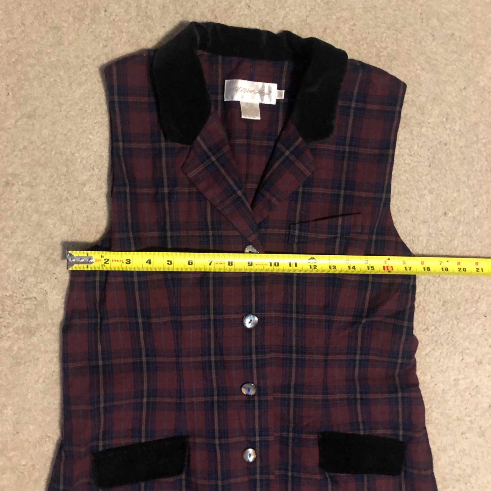 VTG 90s All Week Long Wool Plaid Jumper Dress Women Size 16 Preppy Dark Academia