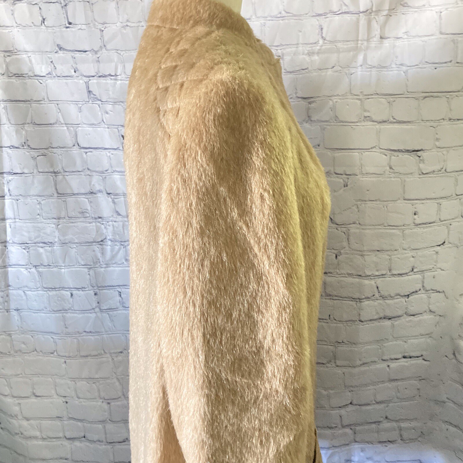 Vintage Women’s Alpaca Hair Coat Sz 42 West Germany Camel 1960’s Luxus Llama
