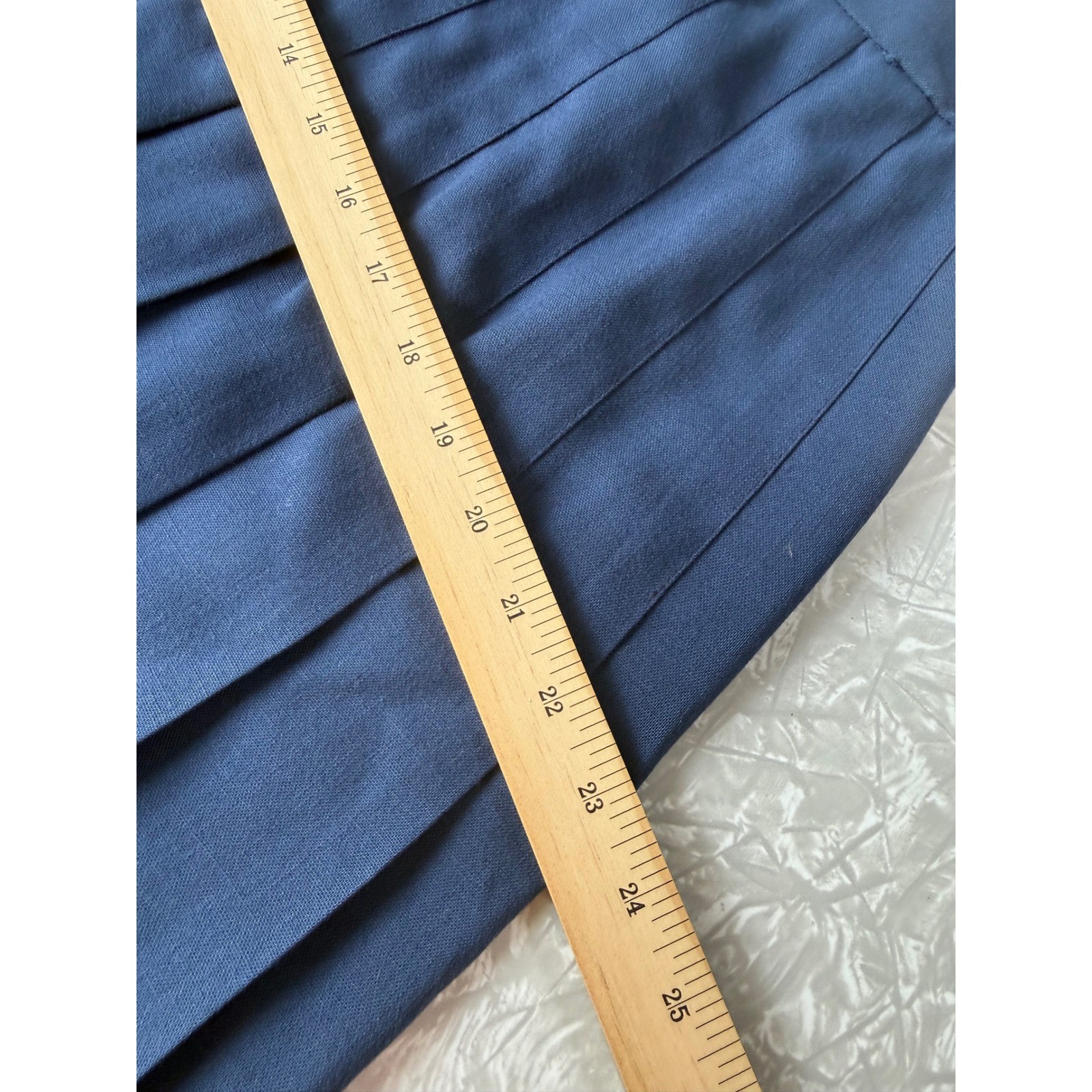 Vintage Michele Navy Blue Pleated Skirt Mid Length Dark Academia School Girl 14