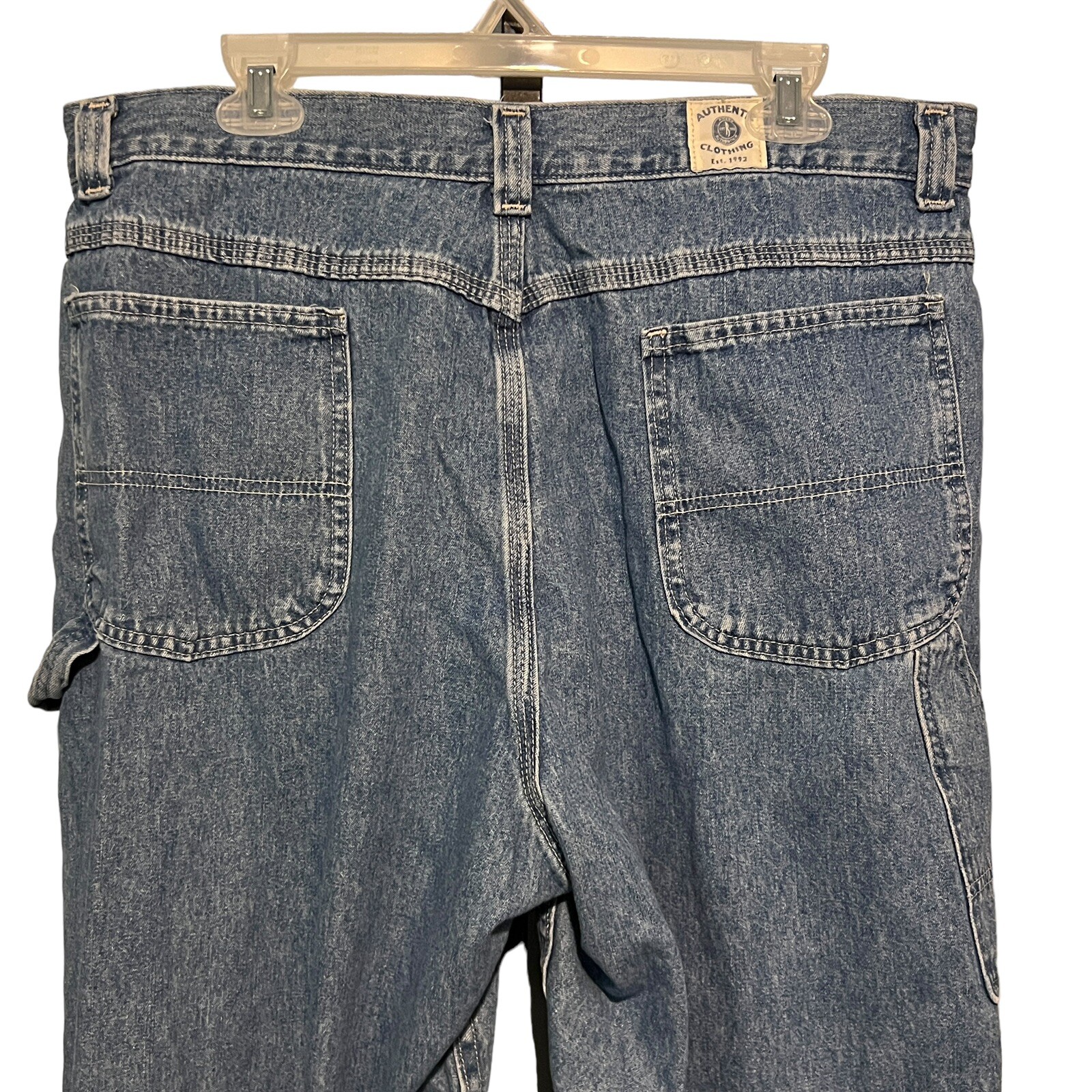 Vintage Lee Riders Denim Cargo Jeans Sz 18 Blue 100% Cotton USA Made 36 x 30