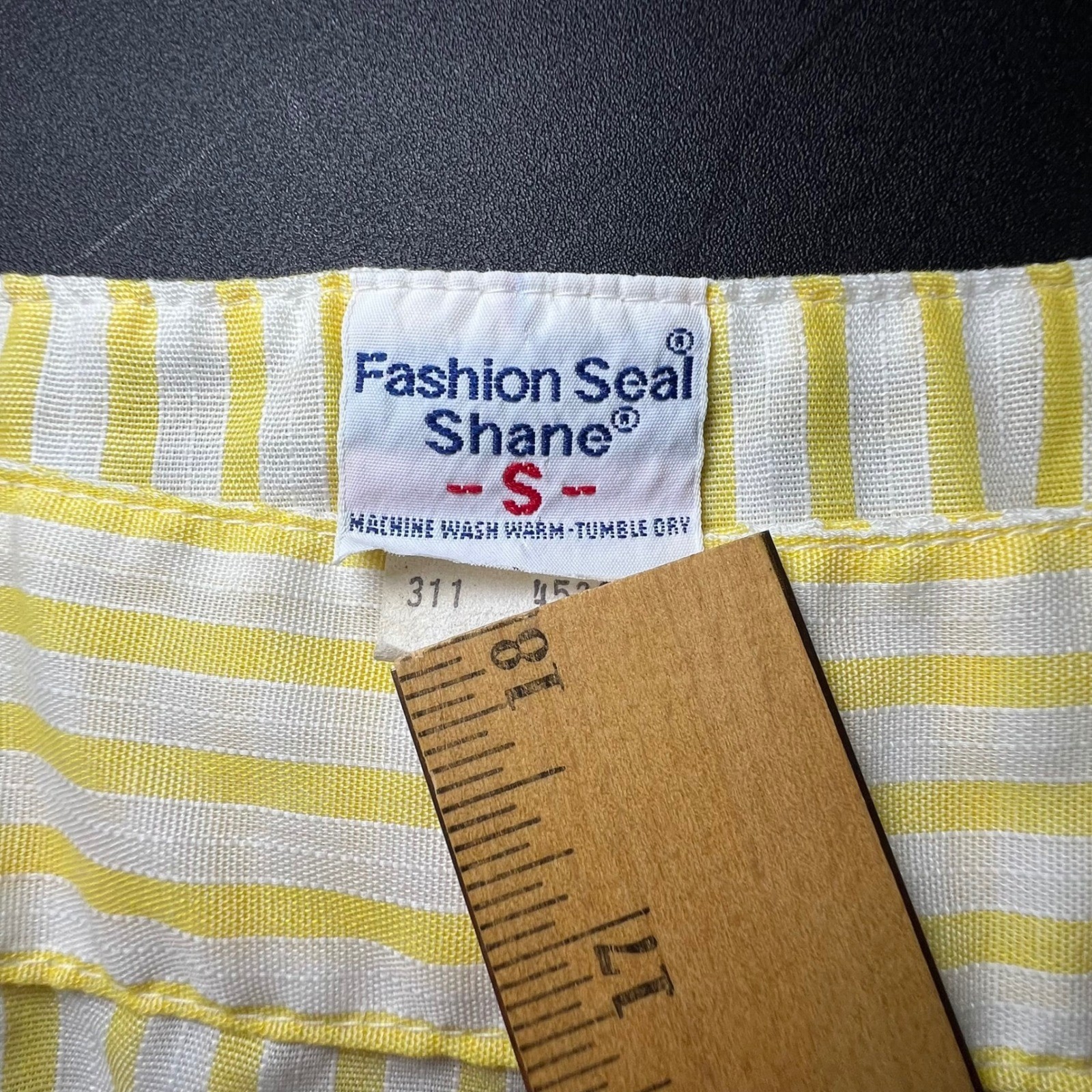Vintage Yellow Striped Pinafore Apron Dress Womens S Future Nurses Club Uniform