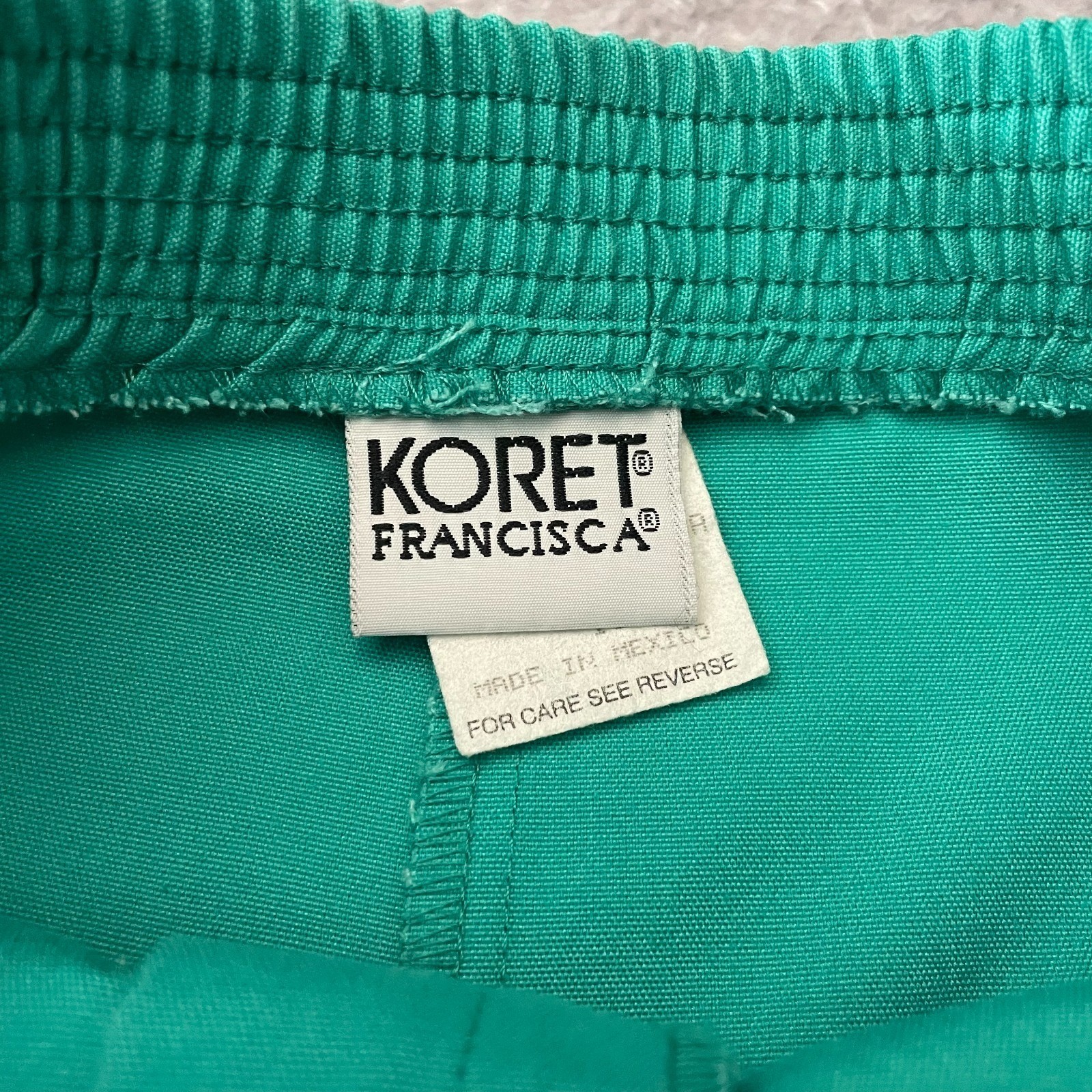 Koret Francisca Skirt Womens 10 Green A-Line Midi Vintage Pockets Elastic Waist