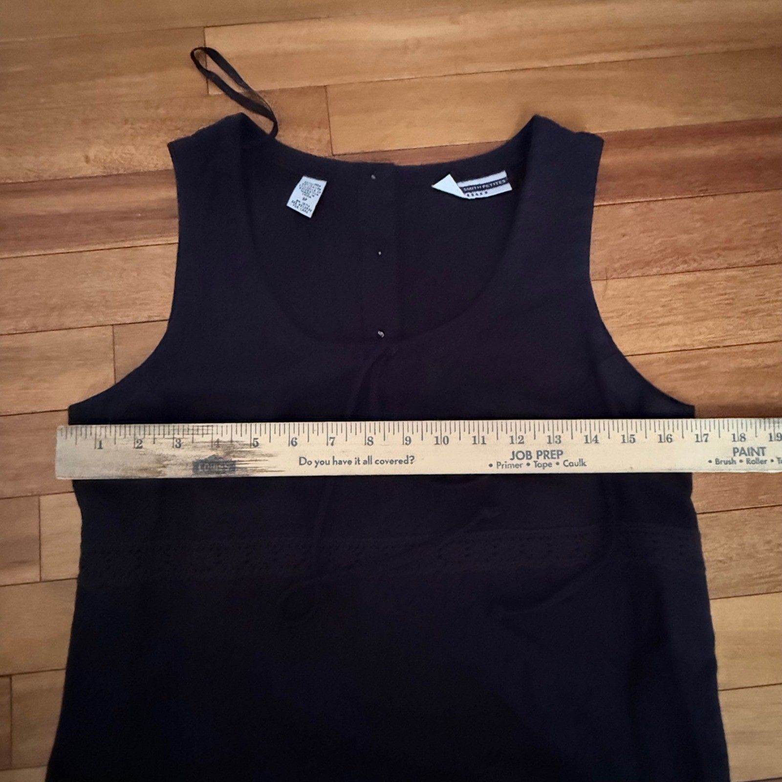 Vintage Maxi Dress Women 8P Black Crochet Linen Blend Dark Cottagecore Beach