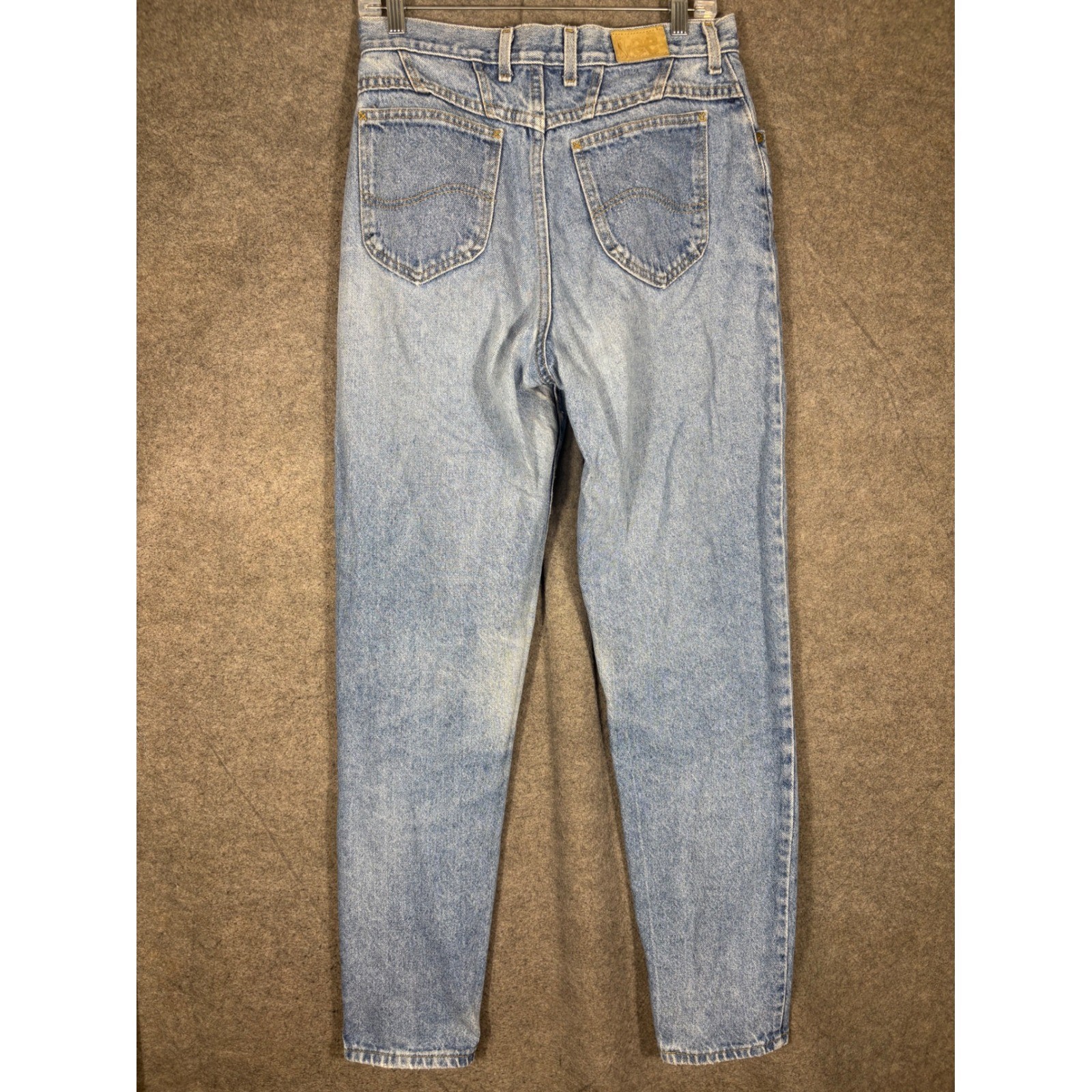 Vintage Lee High Waisted Mom Jeans Light Wash Tapered Leg Denim Made in USA 12 L