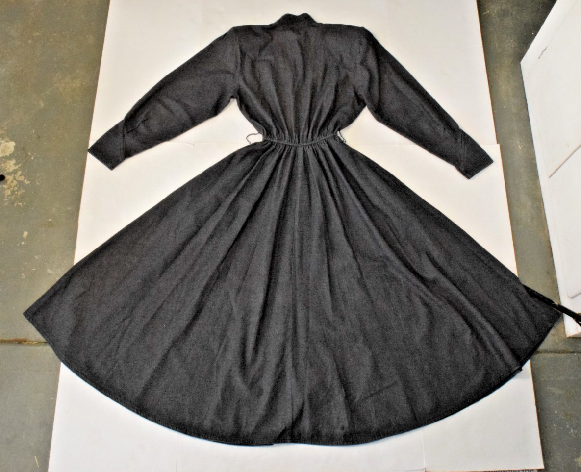 Vintage Jean Shirt Dress Choon California Sz S 80s Charcoal Denim Button Down
