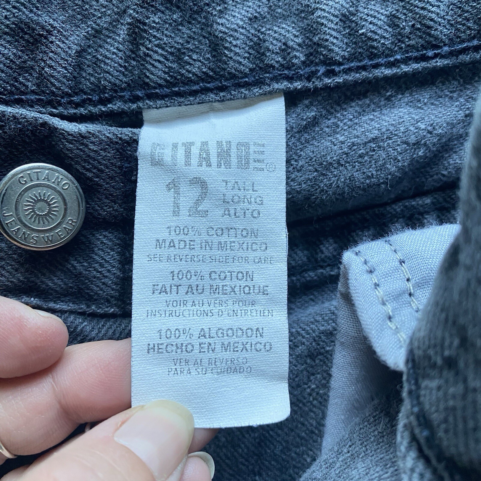 Vintage Gitano Charcoal Denim Jeans. Size 12 Tall. Tapered Leg. 27/31. 80’s