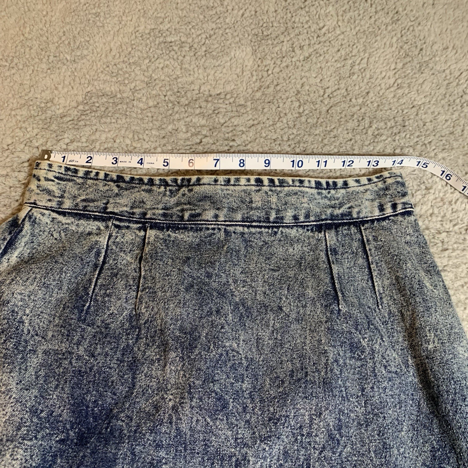 Vintage Camarim Denim Skirt Set 80s Acid Wash Jacket Western Patchwork Size 6