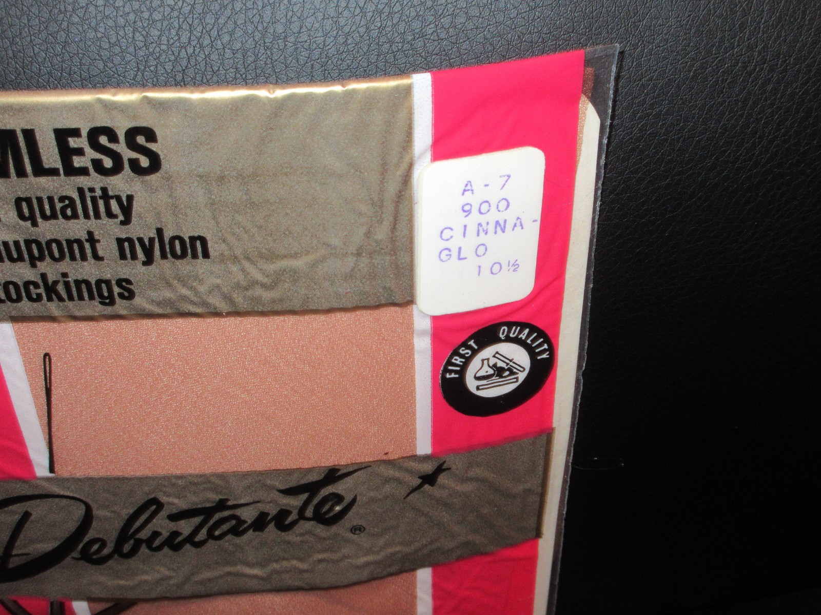 Vintage Nylon (stockings) DEBUTANTE CINNA-GLO BEIGE 10.5 A-7 900 Never worn