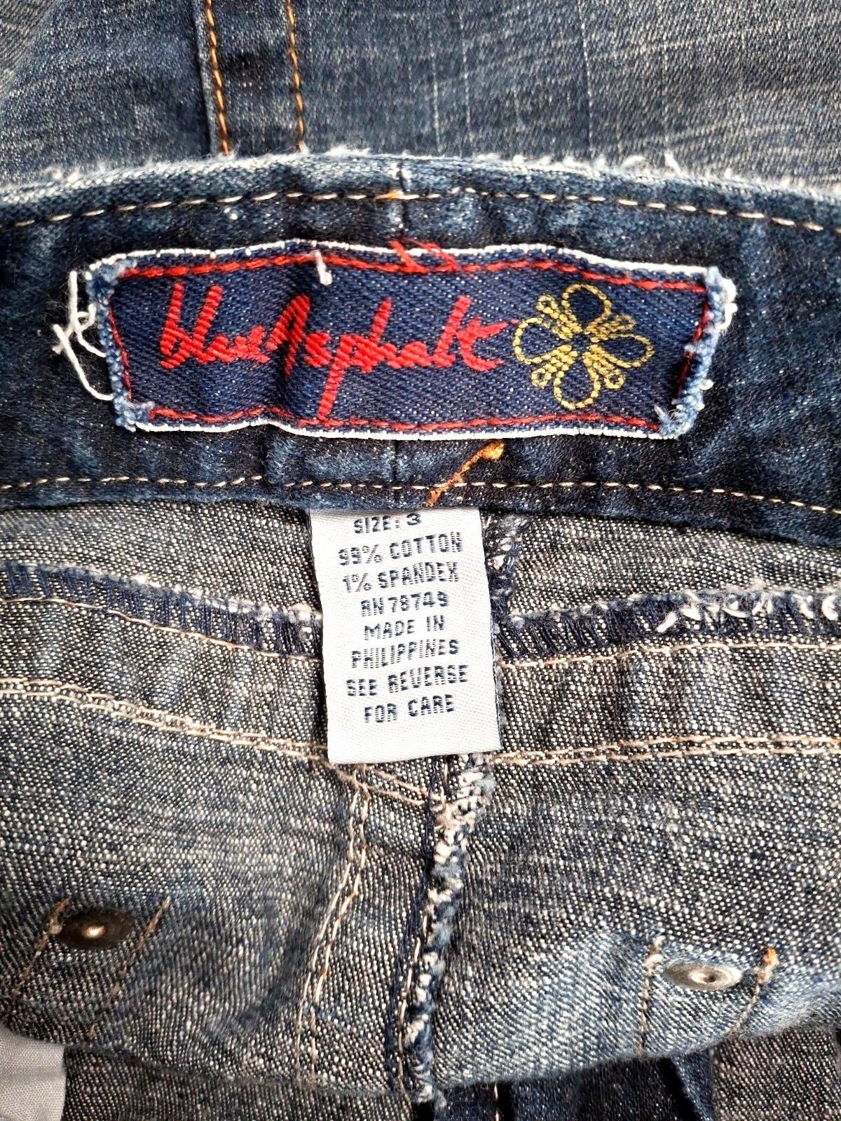 Blue Asphalt VTG Blue Jean Denim Skirt Sz 3 Juniors
