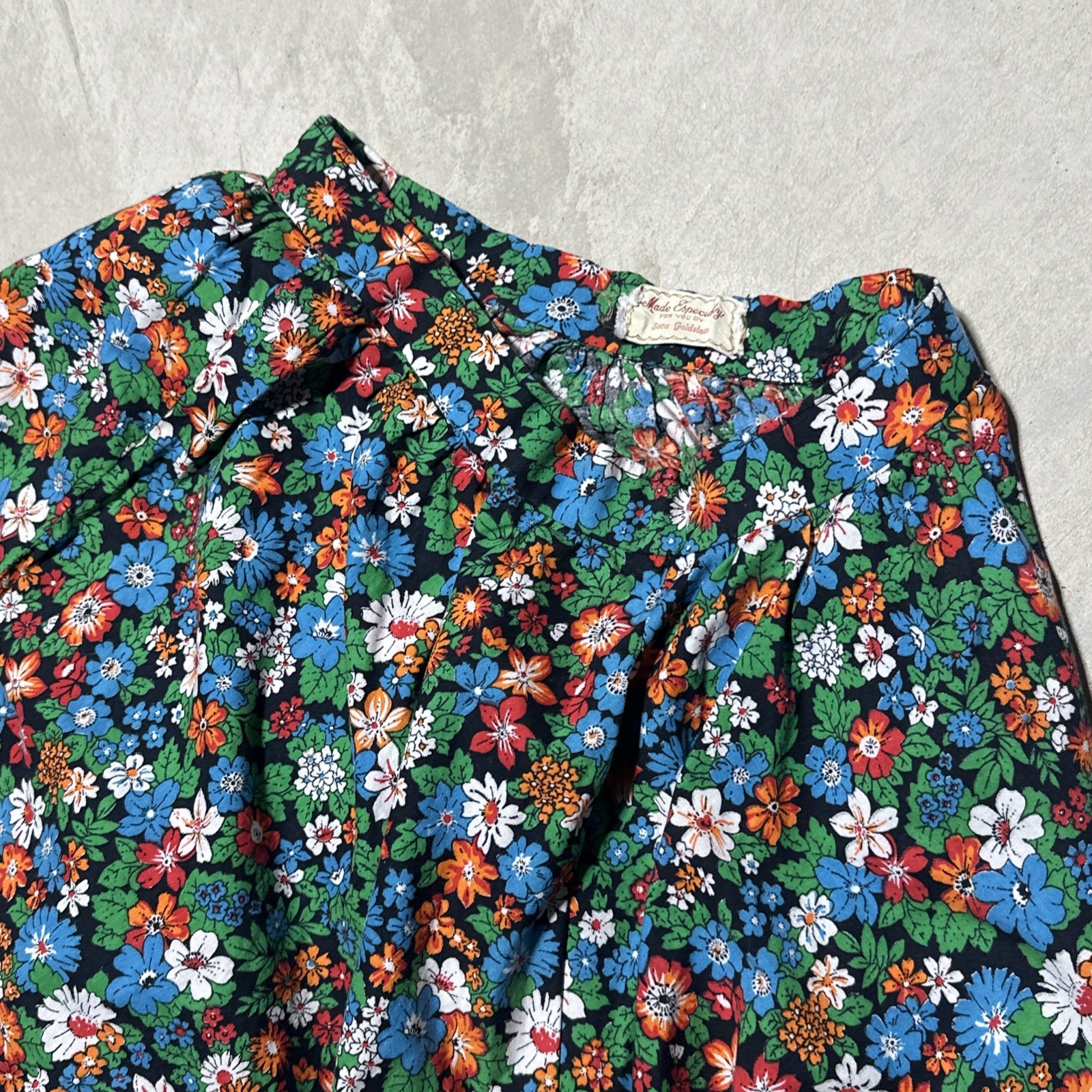 Vintage 1970s Floral Maxi Skirt Boho Tapestry SZ Small Sara Goldstein Hippy
