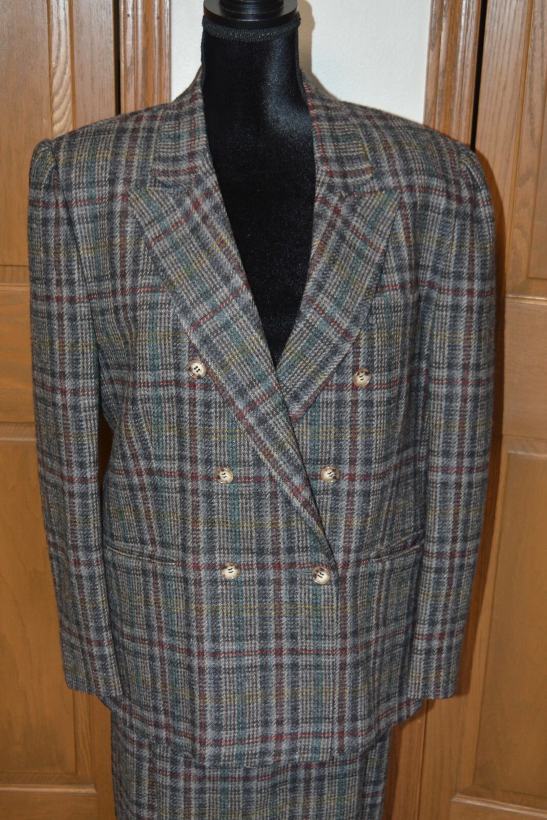 VTG Women’s 100% Wool Plaid Maxi Skirt Suit Set 14 COUNTY SHOP by MARSHALL FIELD
