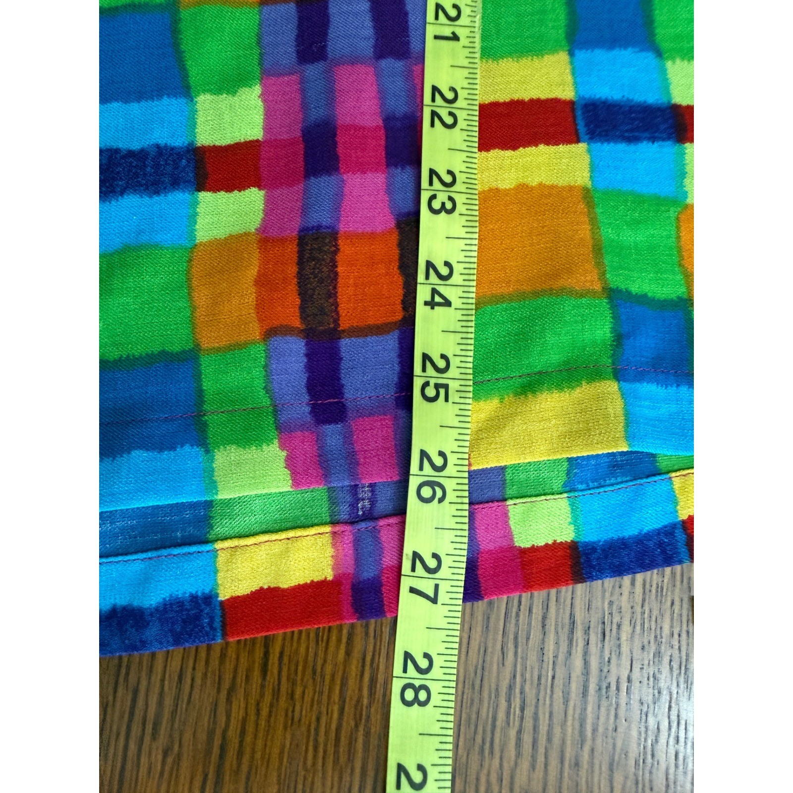Vintage Patchington Rainbow Plaid Short Sleeve Blouse Womens Multicolor Top