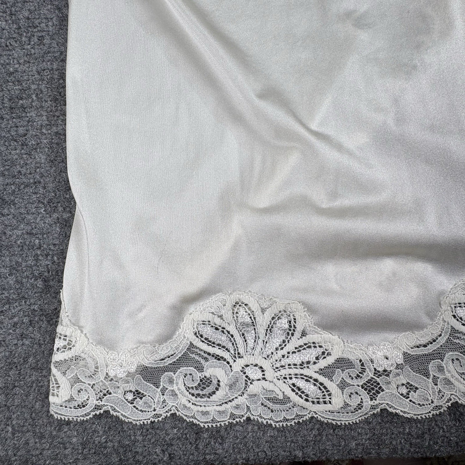 VTG 90s Shadowline Slip Dress Women 34 MS White Coquette Romantic Regency Y2K