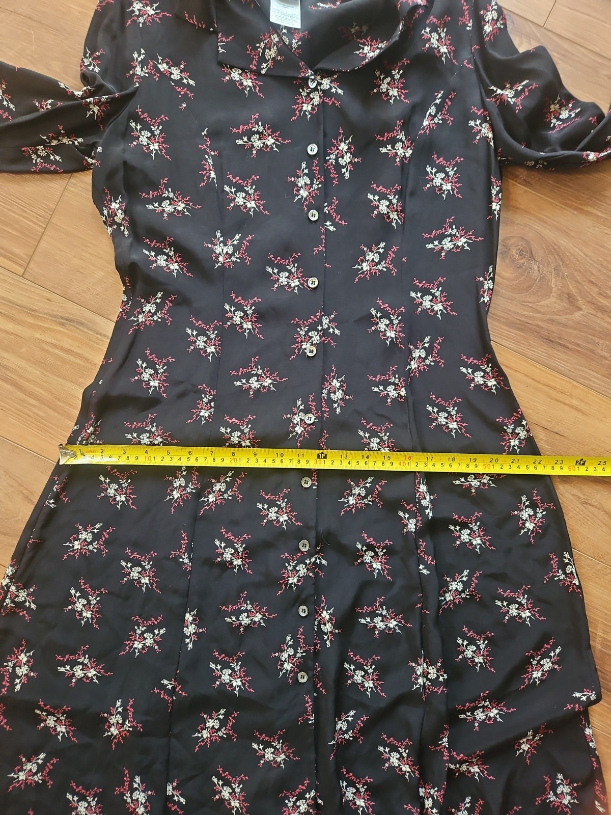 Vintage Laura Ashley 90s Grunge Floral Rayon Dress Made in Hungary USA 12 UK 16