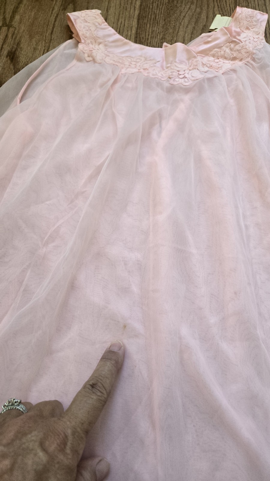 Vtg Gossard Artemis Coral Pink Chiffon Nylon Nightgown Size Small NWT NEW