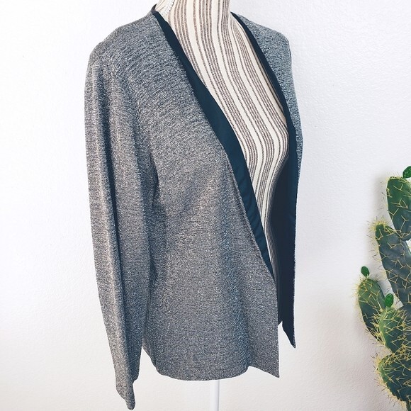 Vintage Glentex Metallic Lightweight Evening Blazer Jacket Cardigan size M