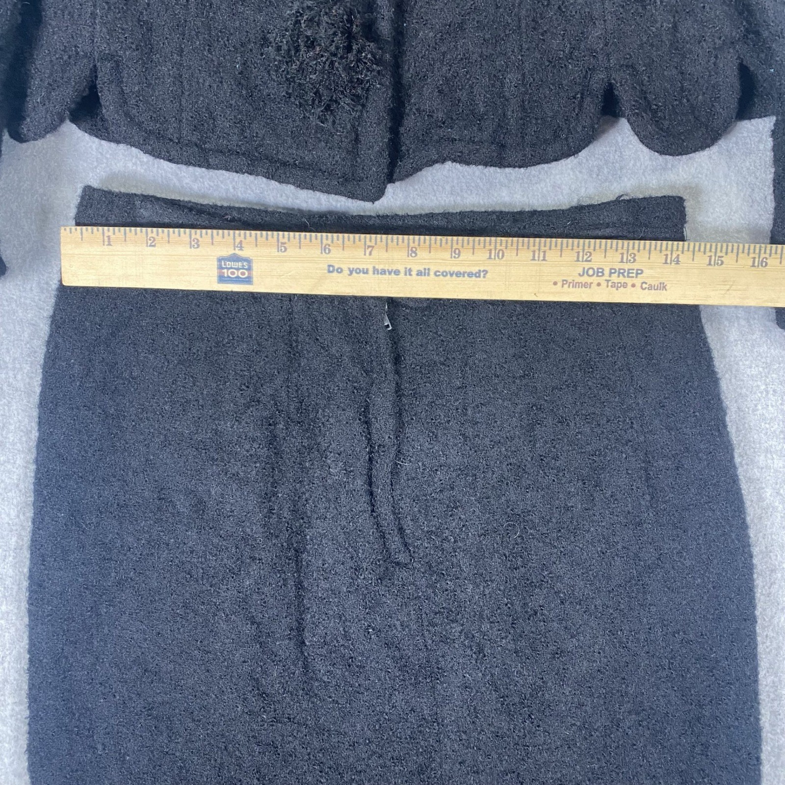 Lilli Ann Paris Bouclé Wool Suit Set 50s/60s Black Jacket Skirt Pom Pom Buttons