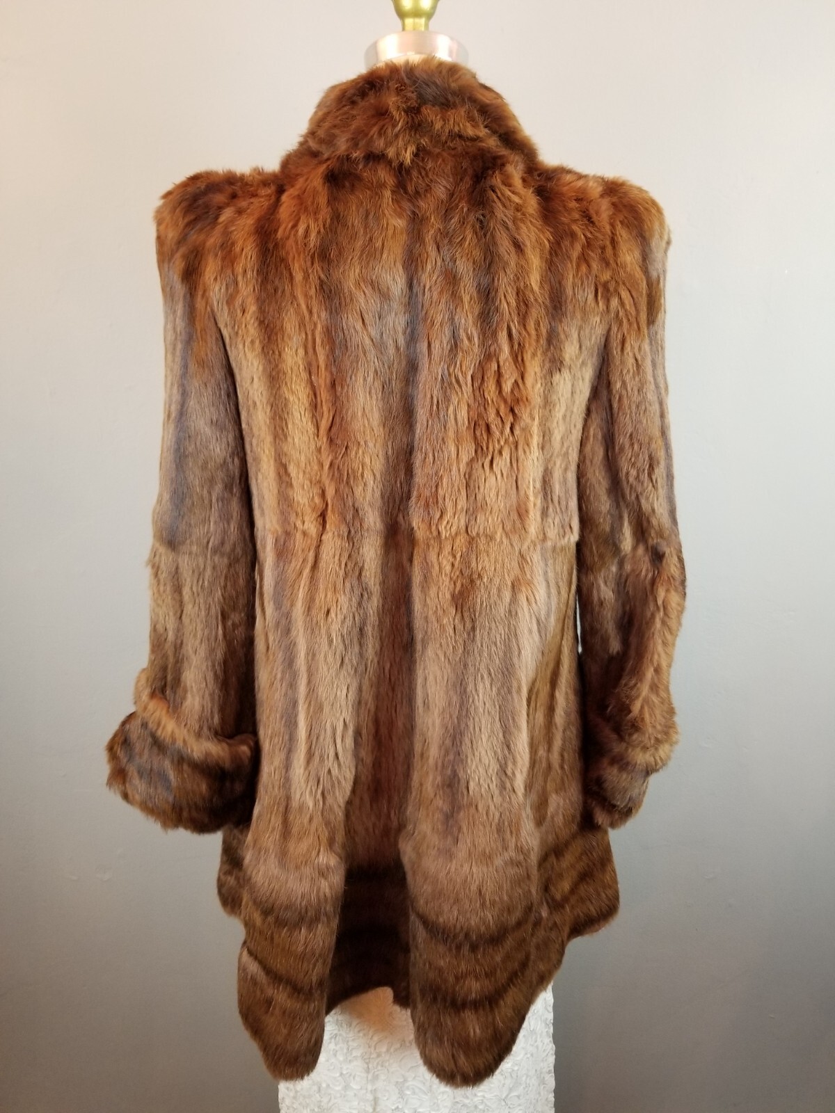 Vintage 1930’s Beautiful Brown Mink Stroller Coat w/Pockets & Embroidered Lining