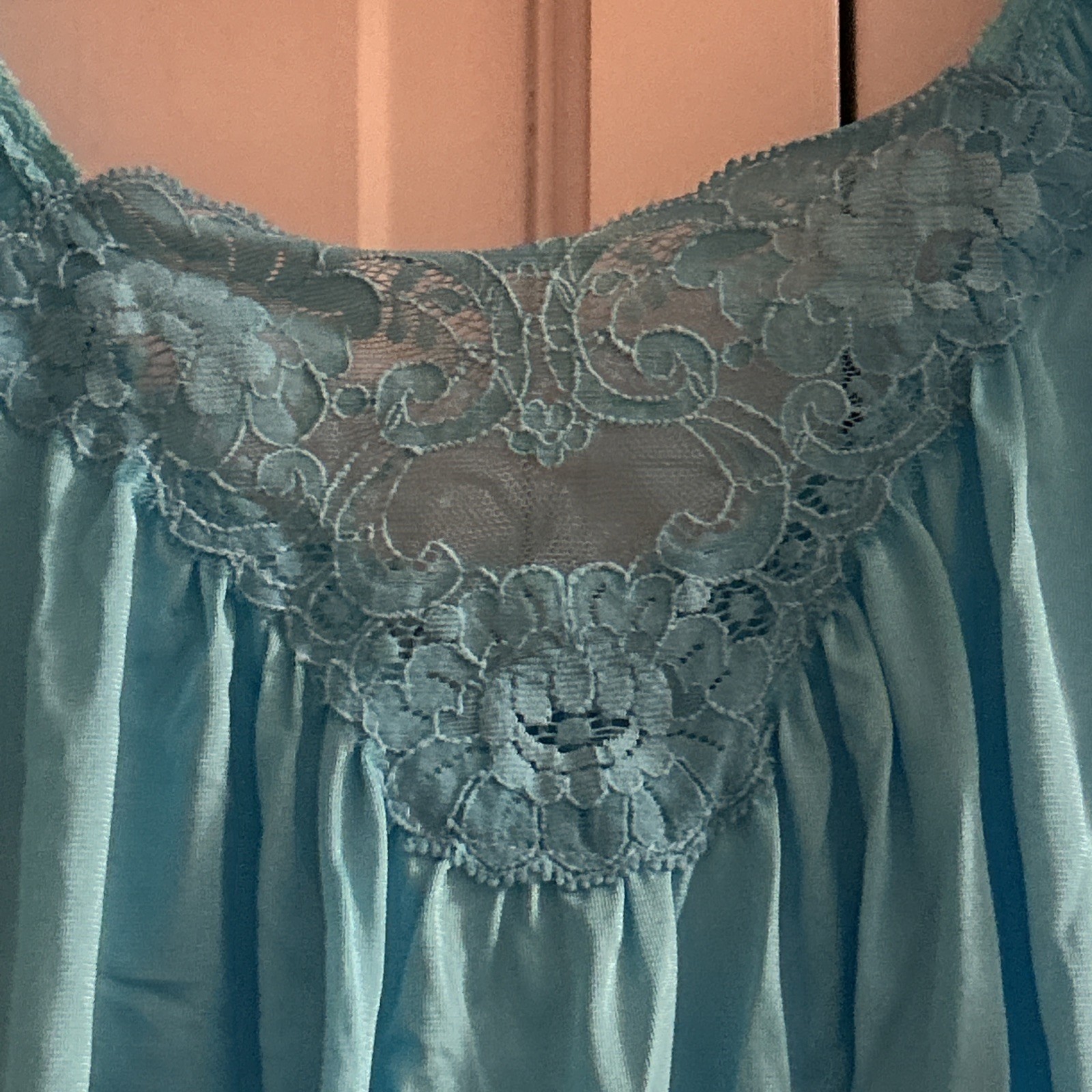 Vintage Lorraine Lingerie Nightgown Turquoise Blue Size Medium New With Tags