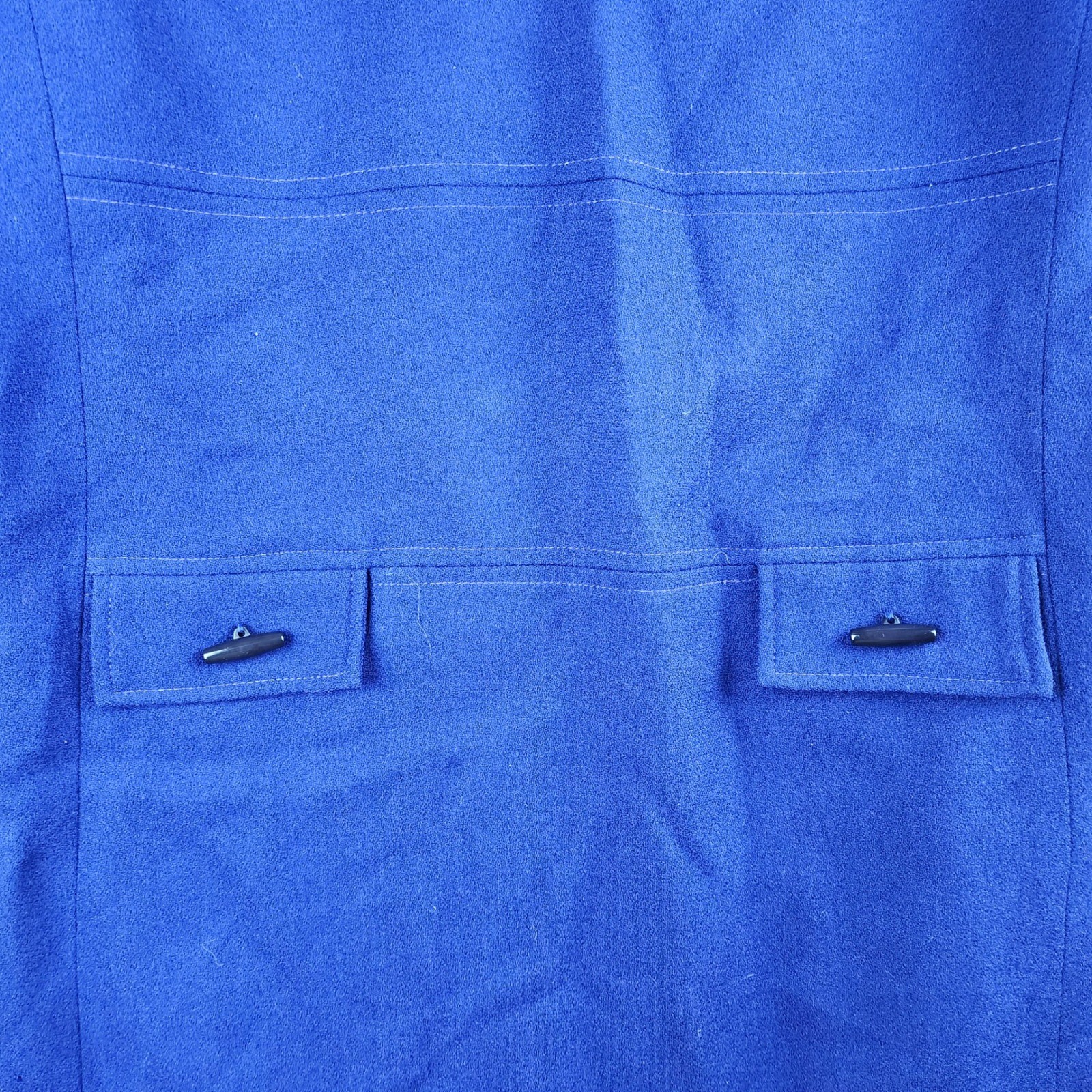 Evan-Picone Sheath Dress Women 12 Blue Worsted Wool Vintage Made in USA Toggle