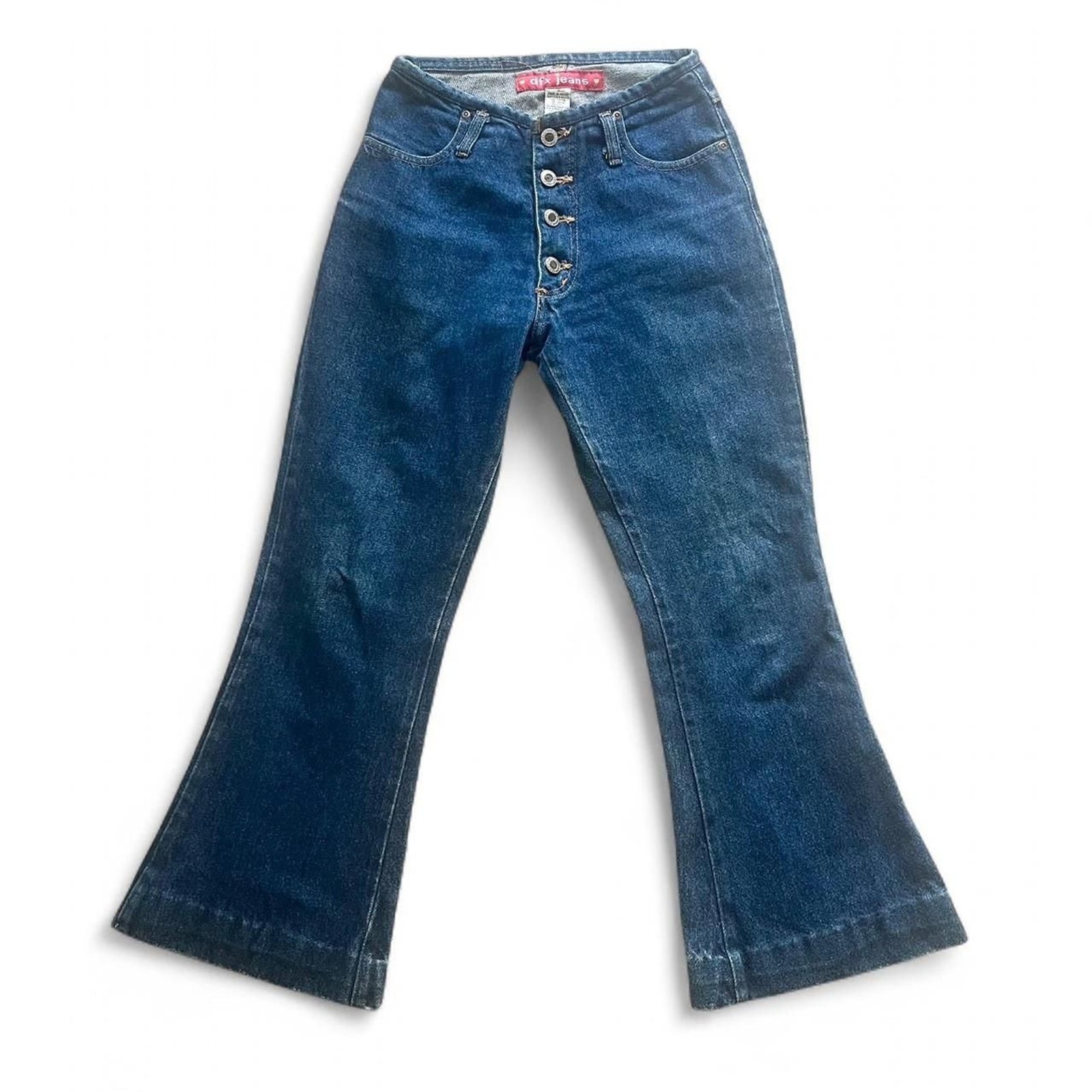 90s Y2k low rise jeans Button Fly size 3 Flares 26 in waist