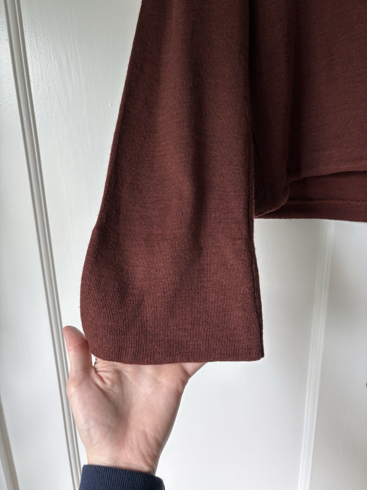 Vintage 70s Clovis Ruffin Ruffinknit Wool Sailor Collar Sweater Rust Orange 12