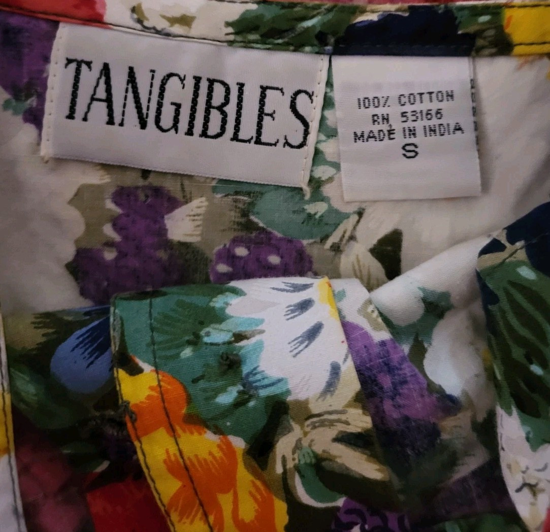 Tangibles womens Small floral dress spring summer cottagecore wildflowers chic