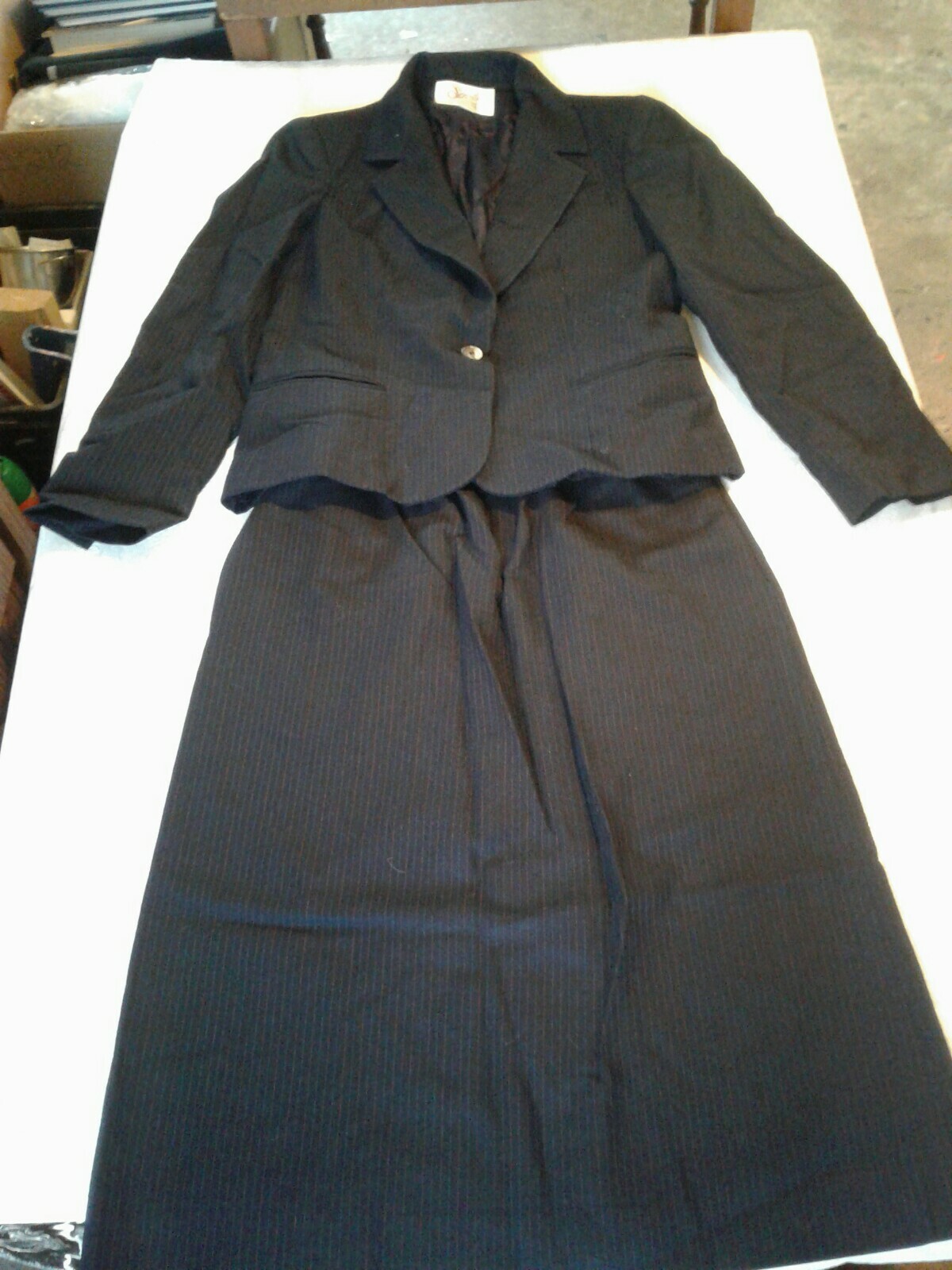 Vintage Saville Women Size 6 Pinstripe Skirt Suit Blazer (CB13)