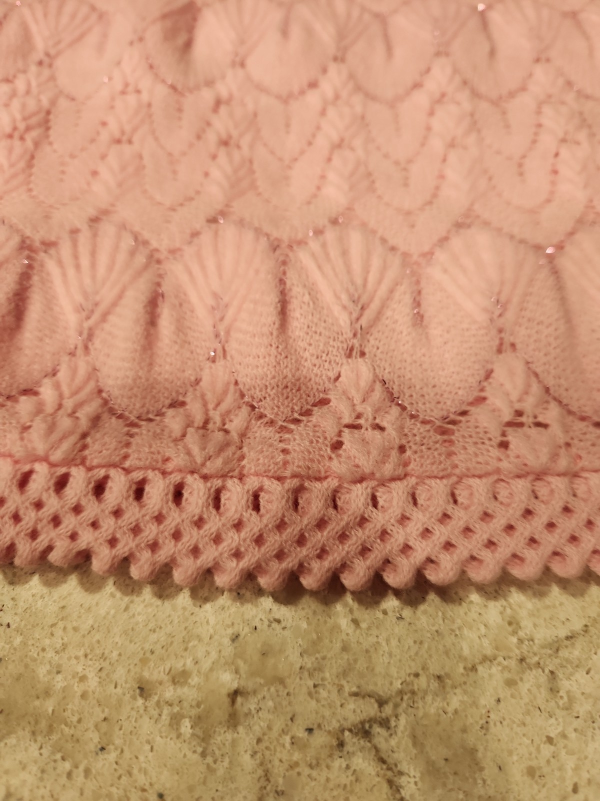 Acrylace Women’s Vintage Pink Crocheted Vest