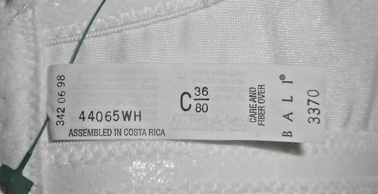 Bra Vintage Bali Satin Strapless UW Padded Textured Jacquard white 3370 36C