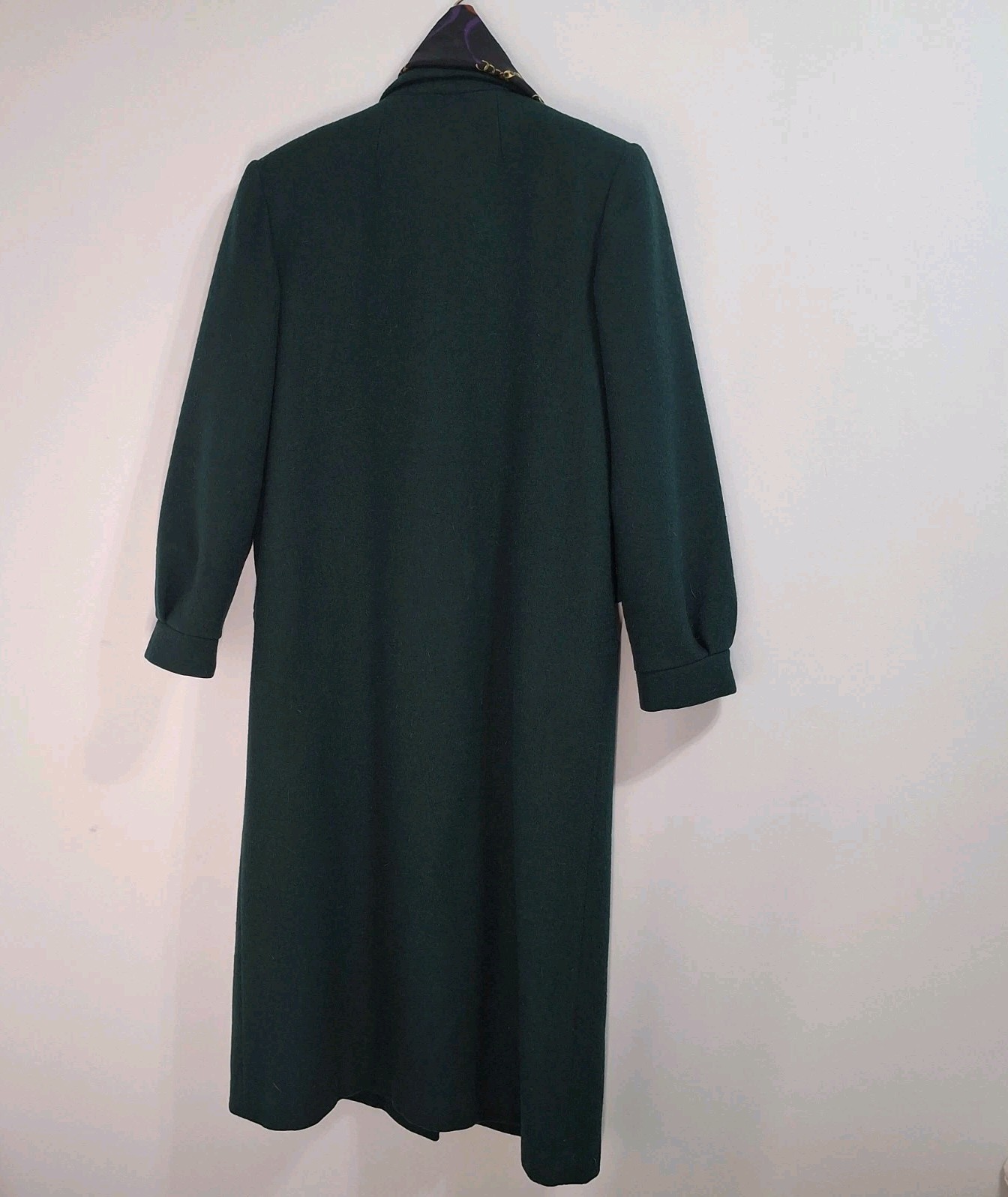 VTG Set Karizma East Wool Maxi Coat & Scarf/Gloves Made Russia Hunter Green 10 M