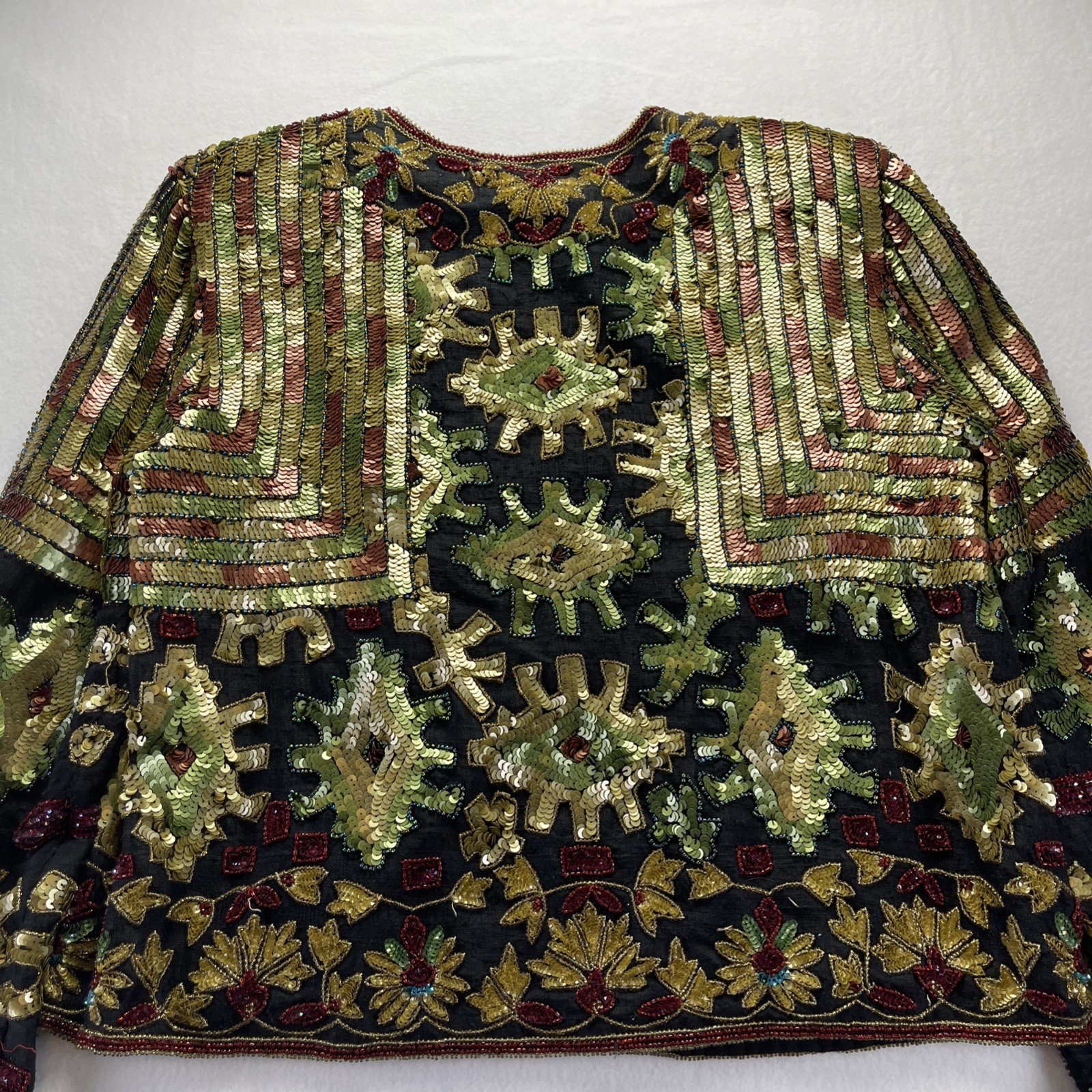 ADRIANNA PAPELL EVENING VINTAGE 1994 MULTI BEADED SEQUINS Jacket MEDIUM GORGEOUS