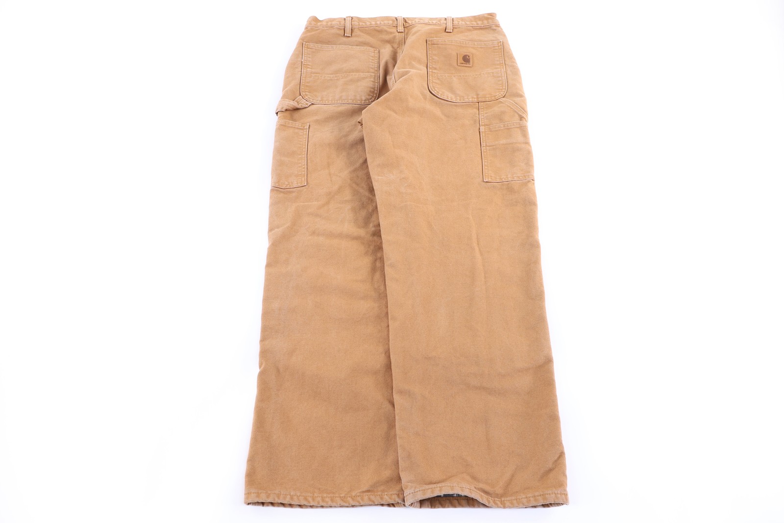 Carhartt Logo Patch Tan Flannel Lined Pants