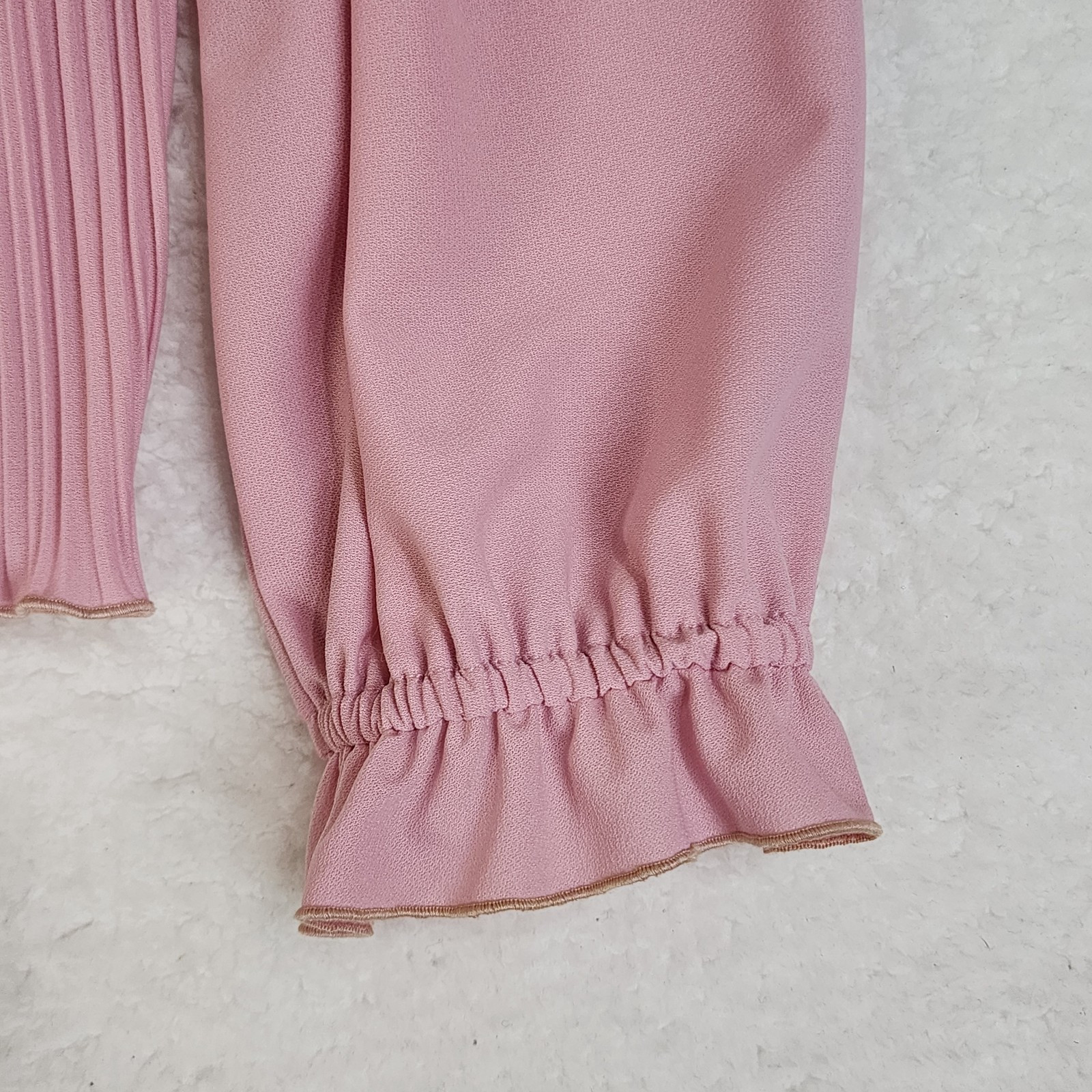 Ruffle Neck Blouse Vintage 70s Pink Sz 14 Boston Maid Pink Ruffled Top #1355