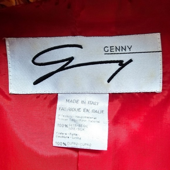 Vintage Gianni Versace for Genny 100% Silk Red Baroque Blazer Jacket