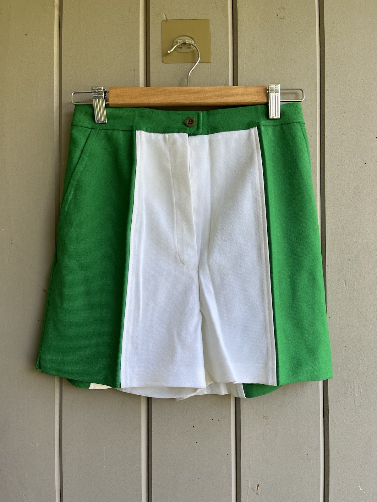 Vintage 1960’s Green and White Pro Keds Shorts 27 Inch Waist Retro