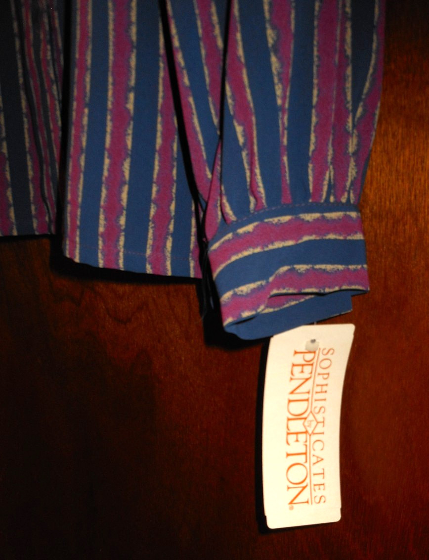 Vintage 90s Pendleton Country Sophisticates Women’s 12 Mauve/Navy Stripe Blouse
