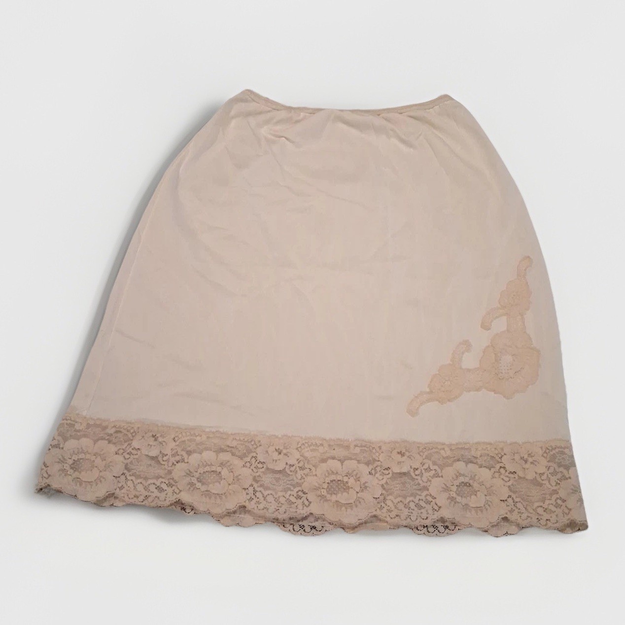 Vintage Formfit Rogers Cream Lace Trim Half Slip Skirt Made in USA Size M 12-14