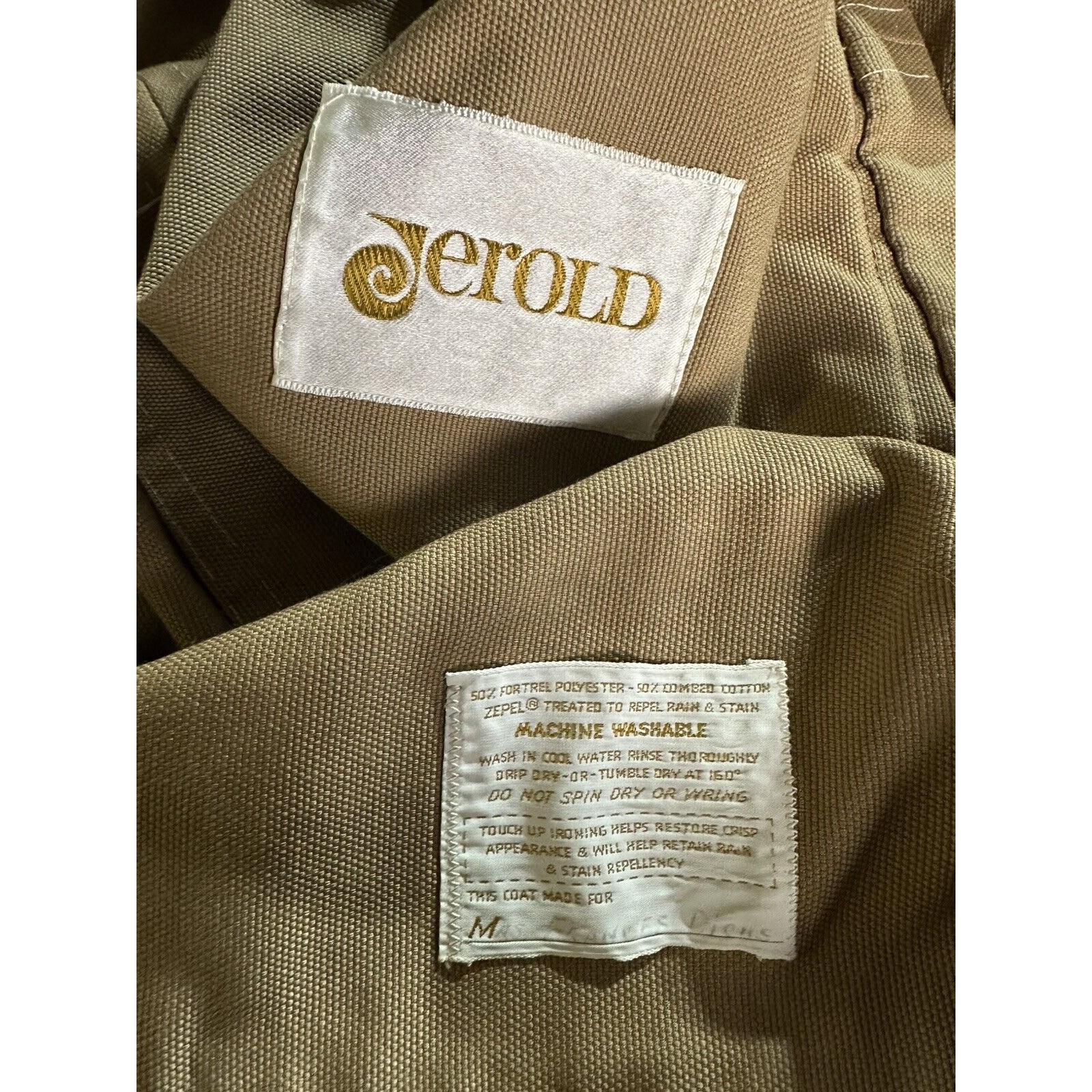 Vintage Jerold Women’s Coat Medium Tan Khaki Gorpcore Lined Jacket Long Coat