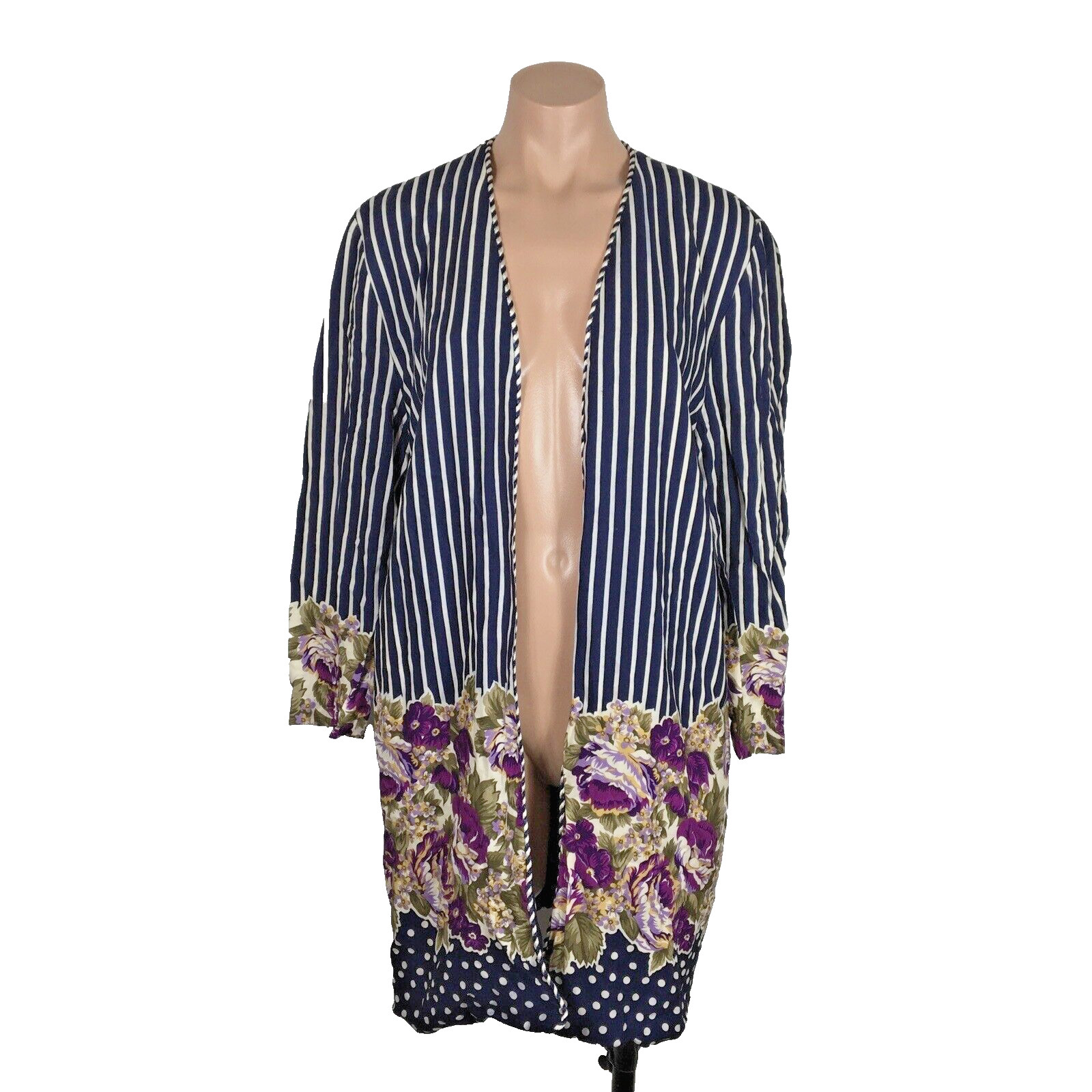 Jeffery and Dara Polka dot striped floral jacket shrug cardigan VTG 80s 11/12