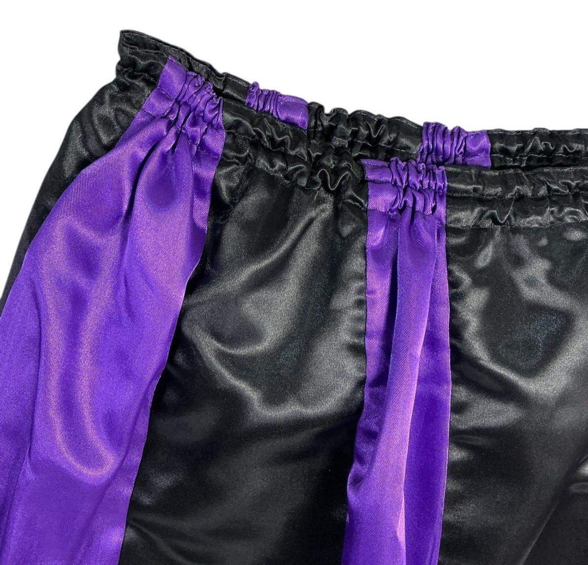 Clowncore Satin Skirt Purple Black Circus Harlequin Costume Elastic Waist L