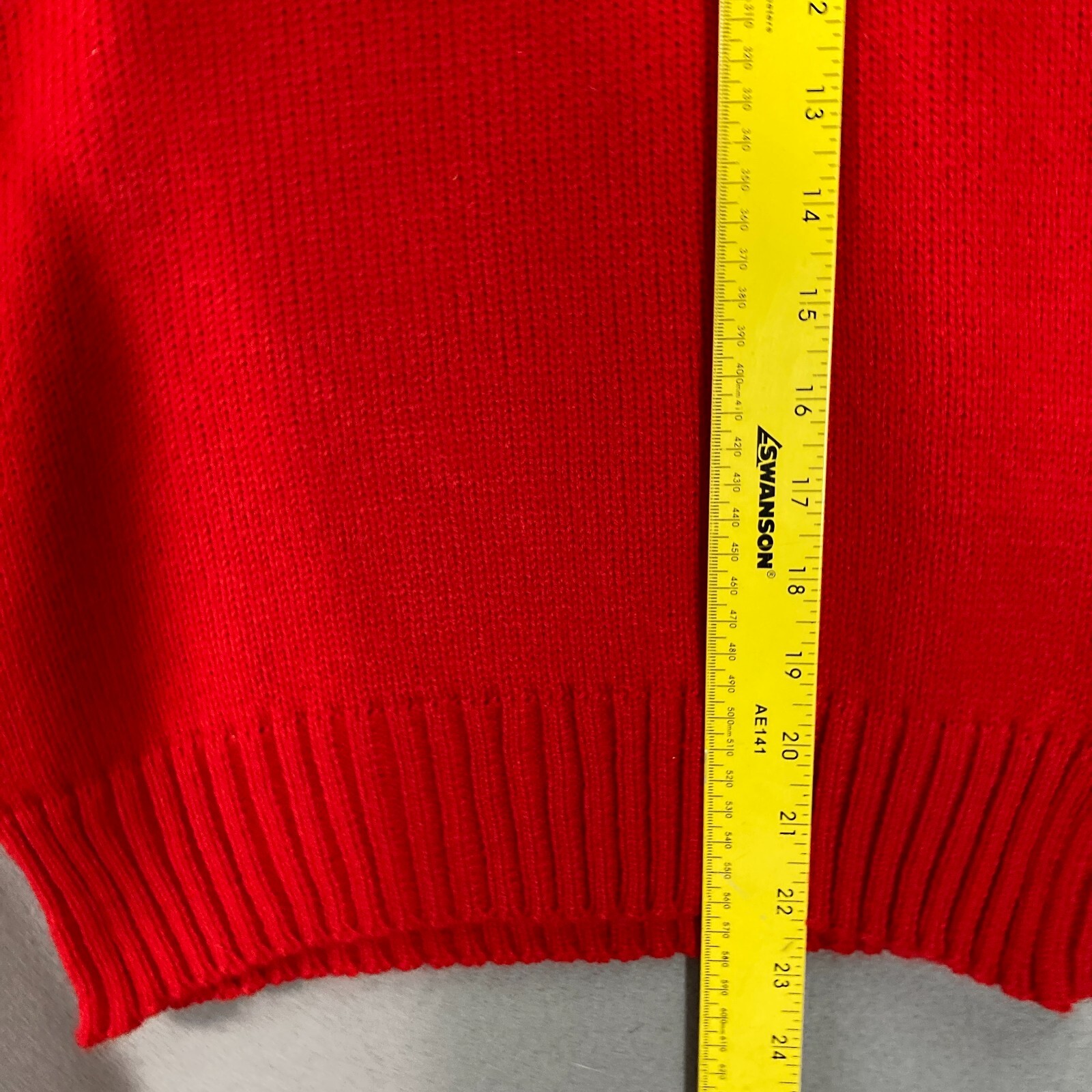 Vintage 80s 70s Sweater Red Womens Small Fits XS School girl Rockabilly Knit L/S