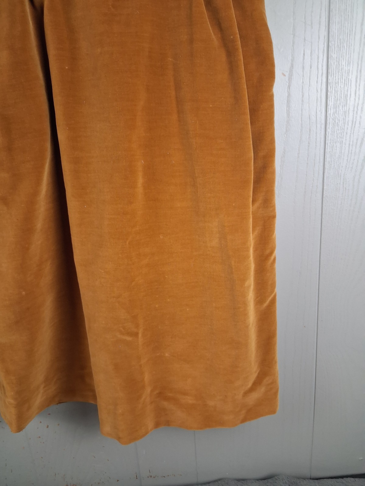 Vintage Handmade 50s Velour Cocktail Dress Belted Honey Color Block Pleats SMALL