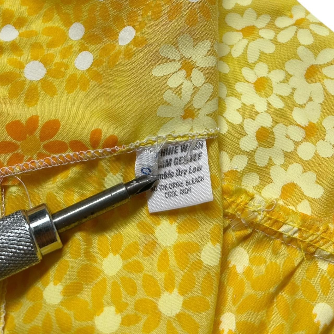 60s vintage Daisy relaxed top retro boho flower print hippy short cap sleeve