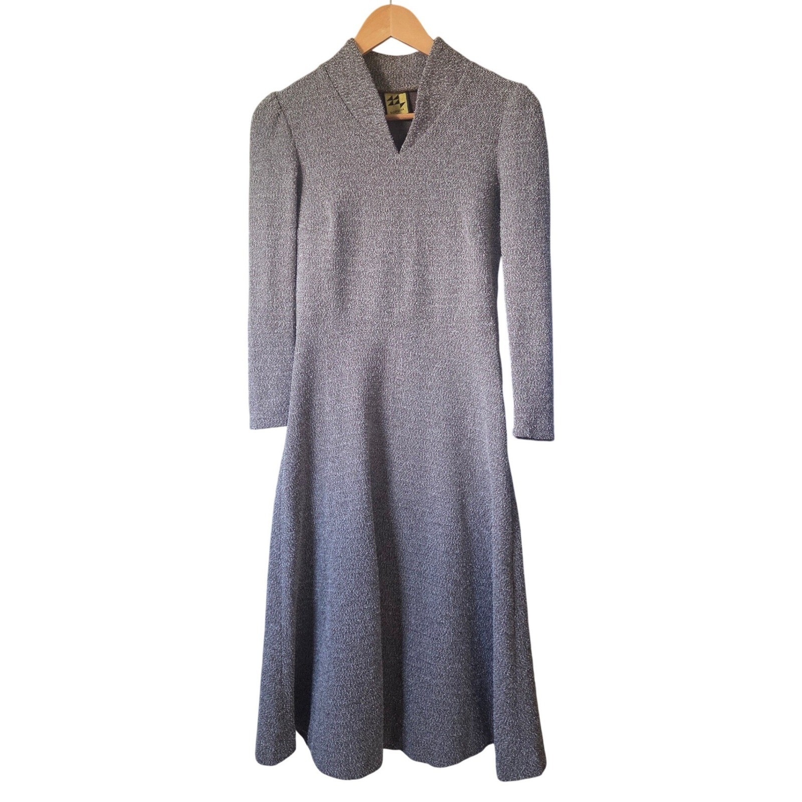 Vintage Lagenlook Brown Wool Knit Dress Made in Europe Artsy Marled Cottagecore