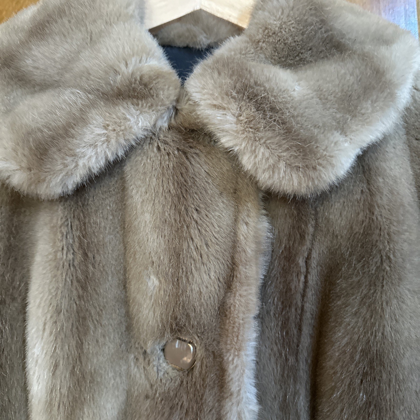 Vintage Grandella Faux Fur Car Coat With Belt. Classic and Elegant. Faux Mink.