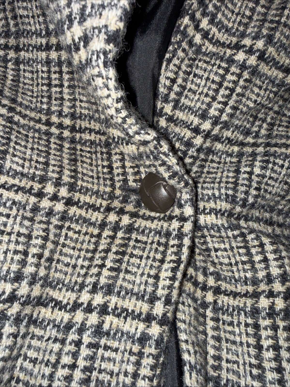 VTG David N 1980s Blazer Black White 100% Wool Velvet Collar And Buttons Sz 14