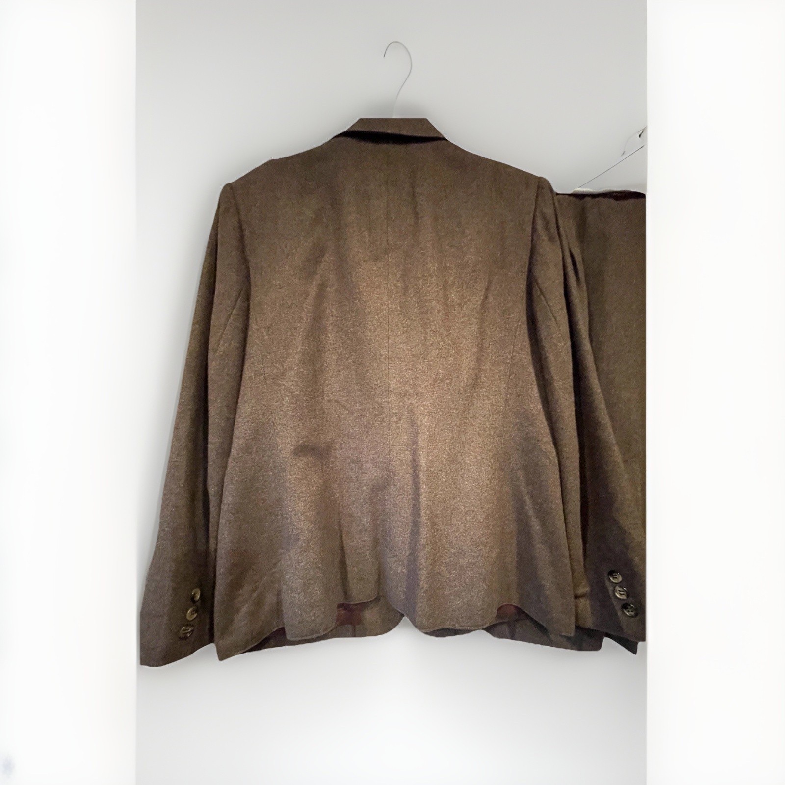 Vintage Act III Wool Pencil Skirt & Blazer Suit Set Brown Size 16/18