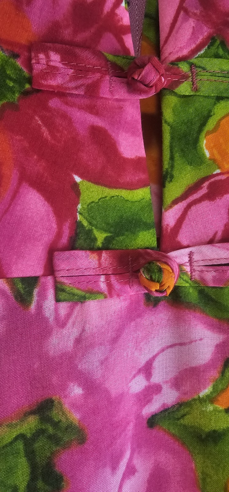 Vintage Liberty House Hawaii Pink Orange Floral Shift Dress Made in Hawaii L